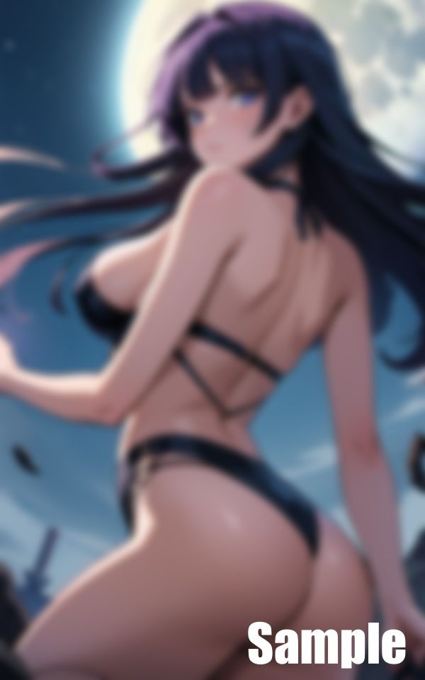 サンプル画像2:月夜の美少女(ぞっとん) [d_432643]