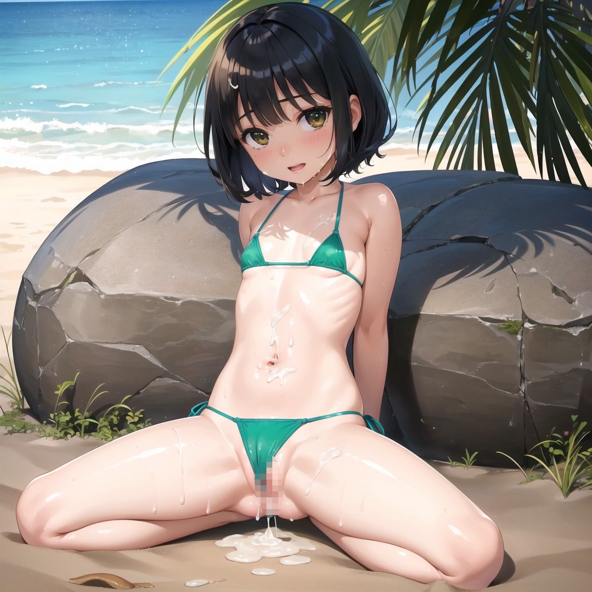 サンプル画像2:ち○さいあの娘とビーチでXX画像集part3(たらこ祭り) [d_432669]