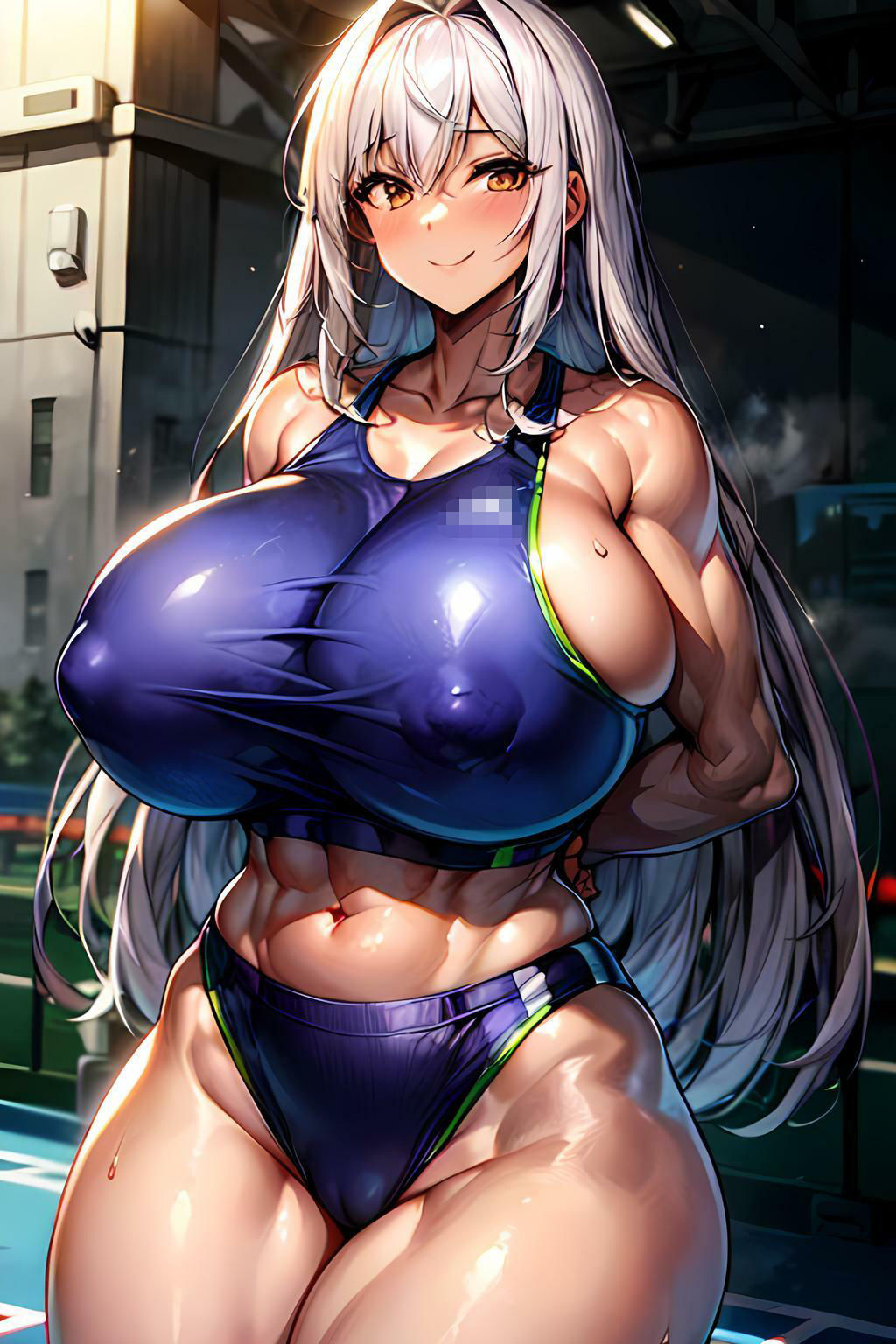 サンプル画像1:リアルでは絶対にありえない爆乳陸上女子イラスト集 Vol.2(タマナシノオオカミ) [d_432742]