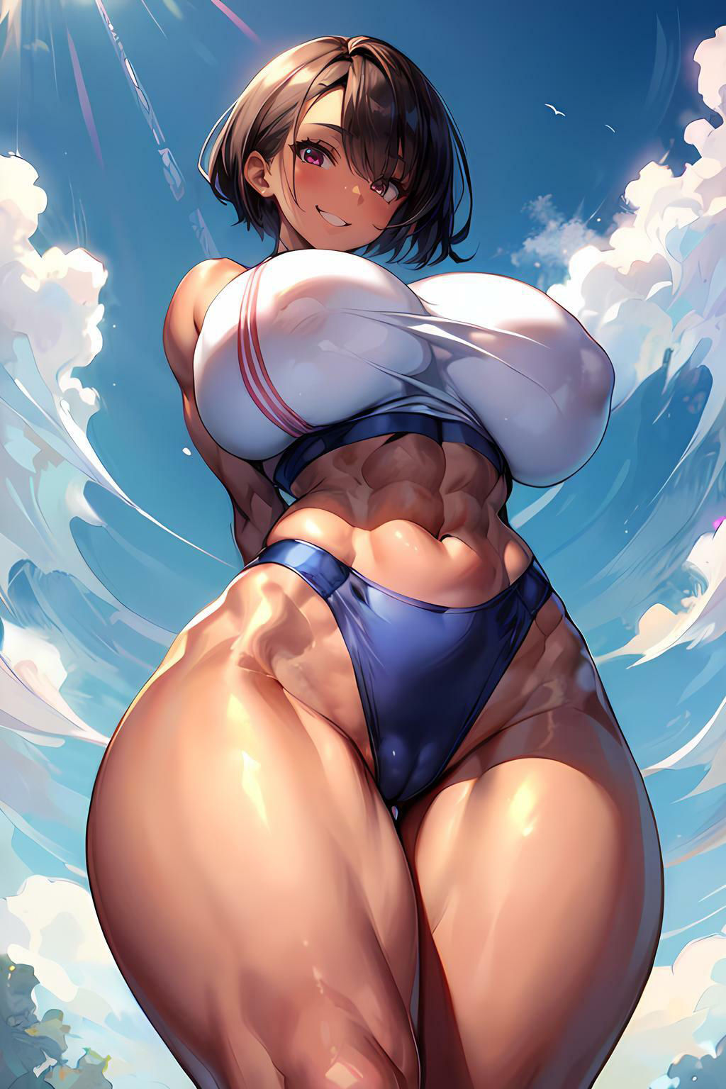 サンプル画像3:リアルでは絶対にありえない爆乳陸上女子イラスト集 Vol.2(タマナシノオオカミ) [d_432742]