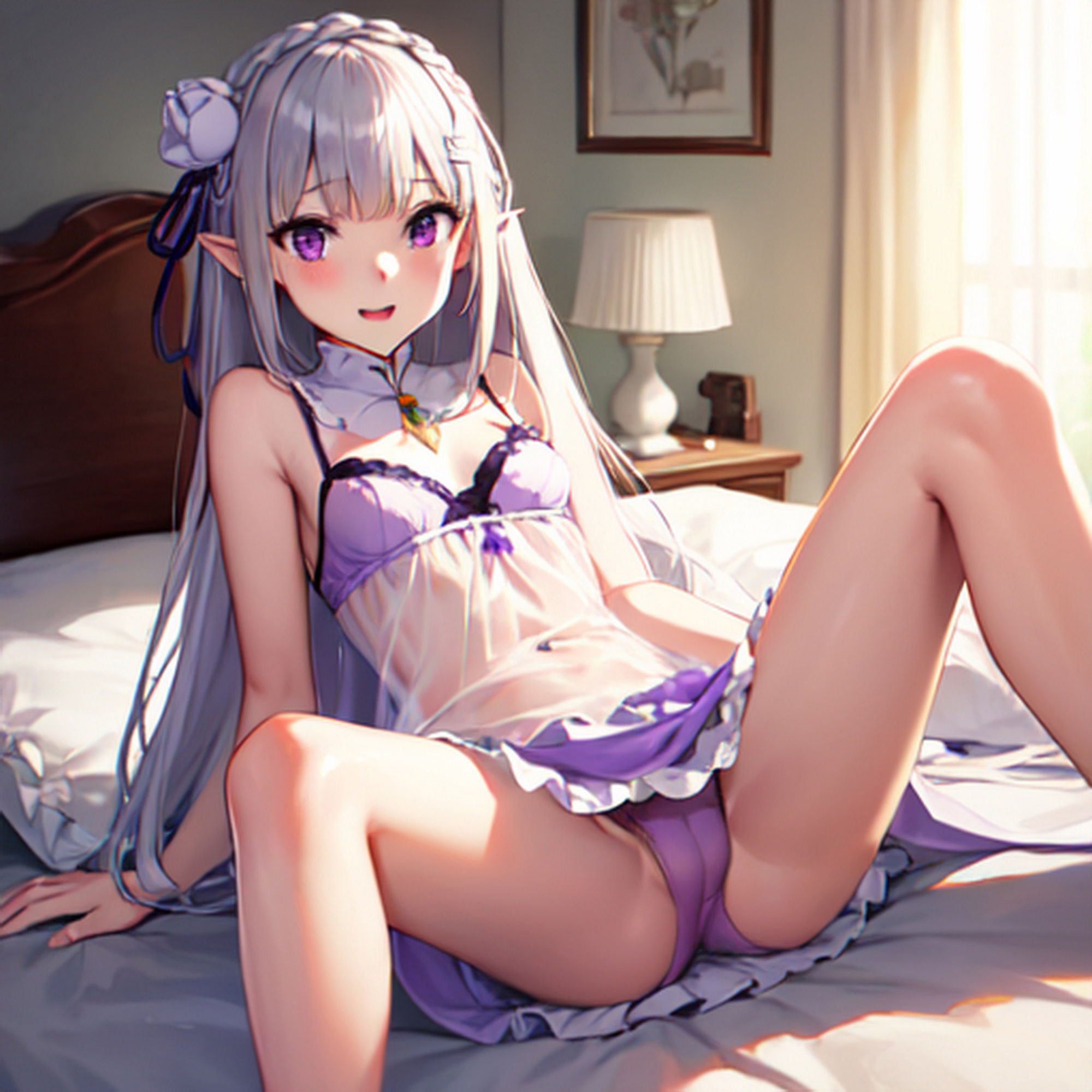 サンプル画像2:ベットへのお誘い エミリア(サクマのアトリエ) [d_432754]