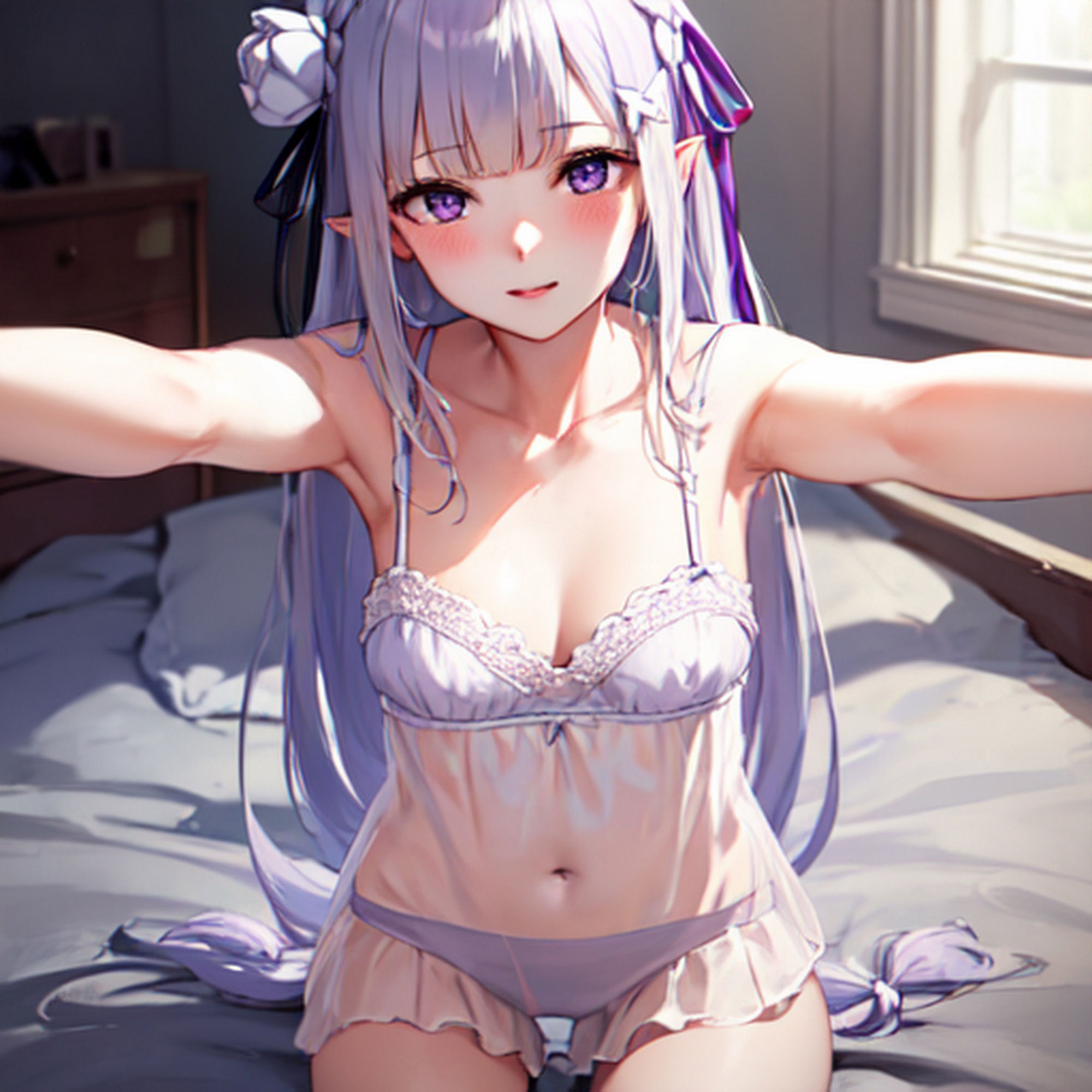 サンプル画像4:ベットへのお誘い エミリア(サクマのアトリエ) [d_432754]