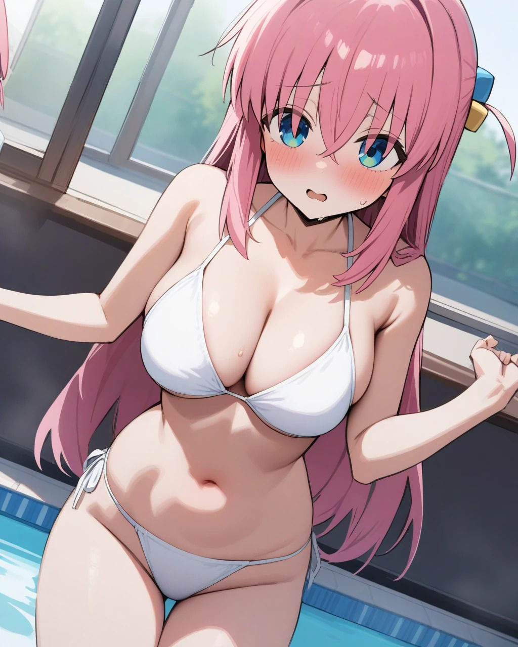 サンプル画像2:クラスの陰キャ女子をプールに誘ったらめっちゃエロい体で我慢できずハメまくった件(汁なし担々麺) [d_432763]