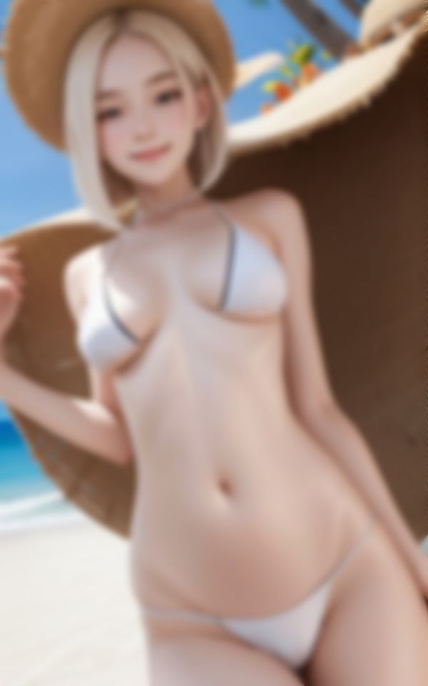 サンプル画像1:エチエチすぎる淫らな水着で挑発する淫乱白ギャル写真集100枚(AIサティスファクション) [d_432862]