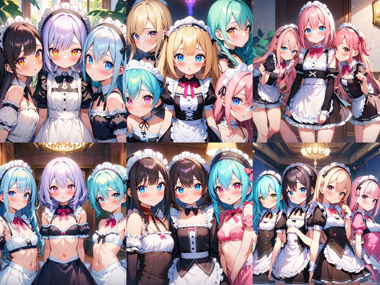 サンプル画像1:ちっぱいメイドハーレムを作ってエッチな撮影会を開催してみた(メスの本能) [d_432984]