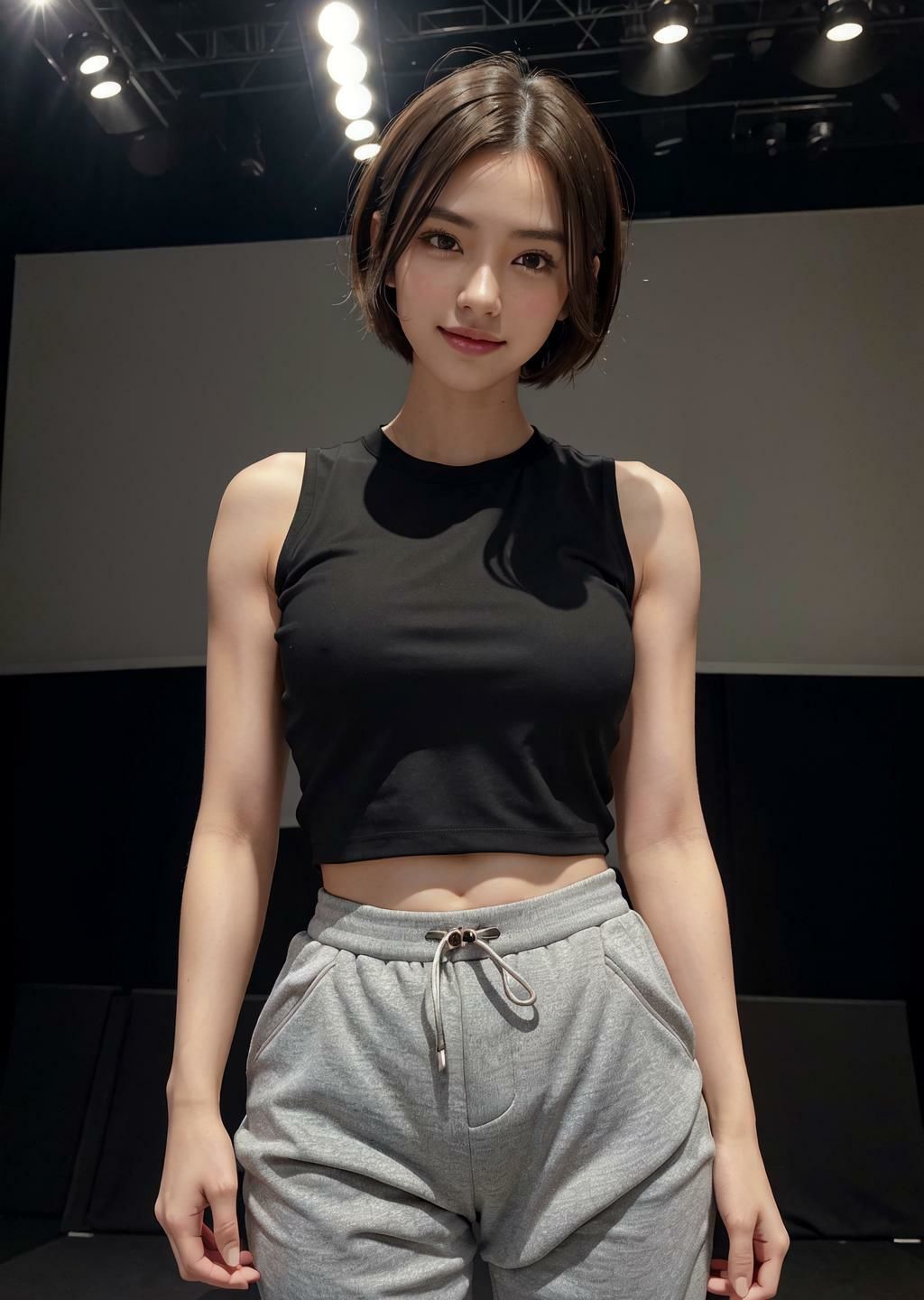 サンプル画像3:スポブラ外して計量クリアした女キックボクサーペナルティでトップレスで試合に出場し、敗北して泣きながら観客にマンコを晒す(自宅のカフカ) [d_433125]