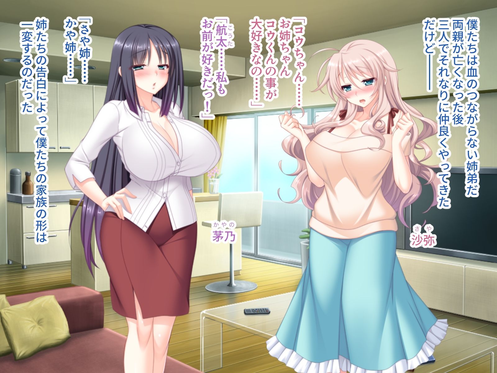 サンプル画像1:ドスケベお義姉ちゃんたちは僕を取り合う 〜むちむちボディに溺れる3Pライフ〜(ばたぁさんど) [d_433291]