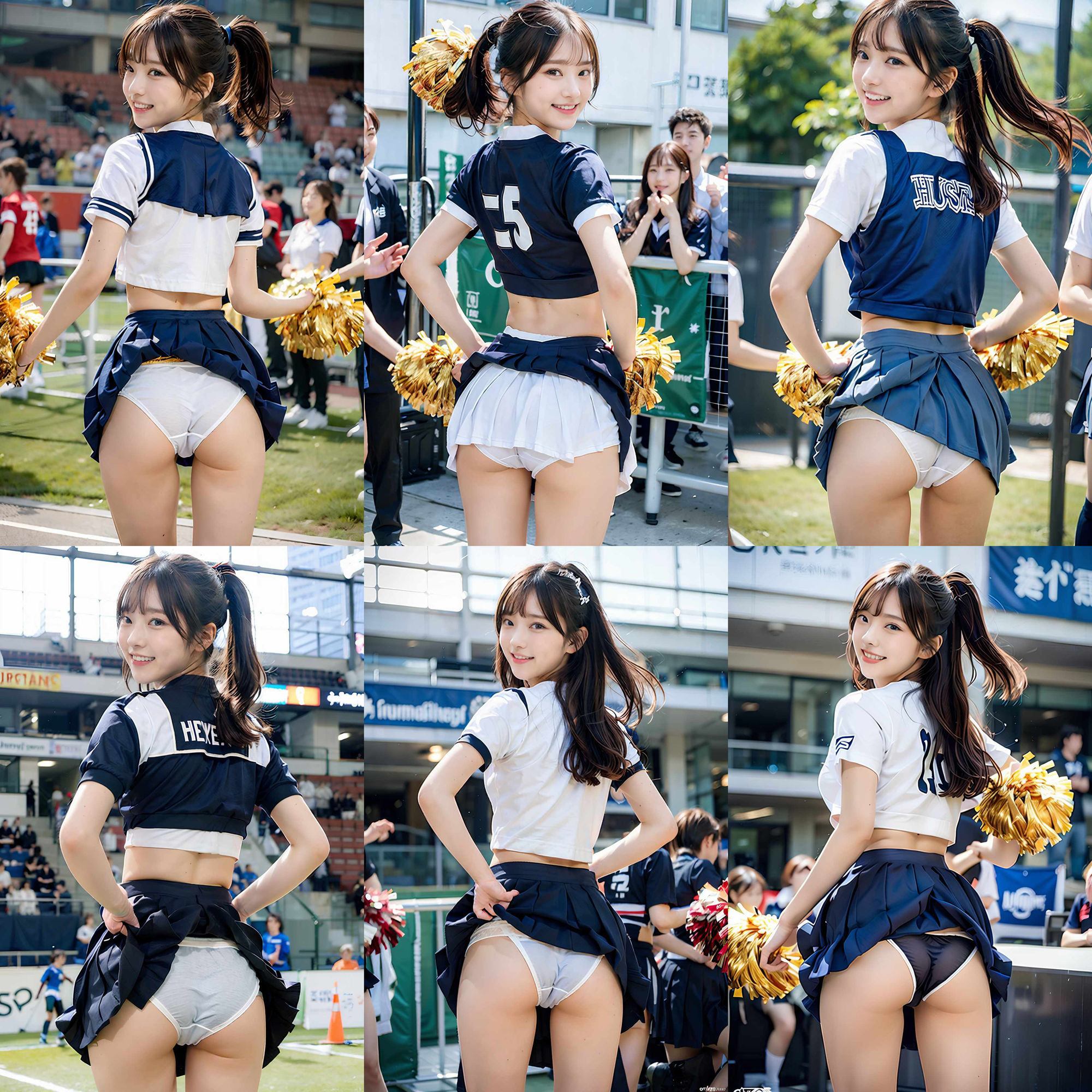 チアパンを忘れて生パンツで応援するチアガール vol:2のサンプル画像 6
