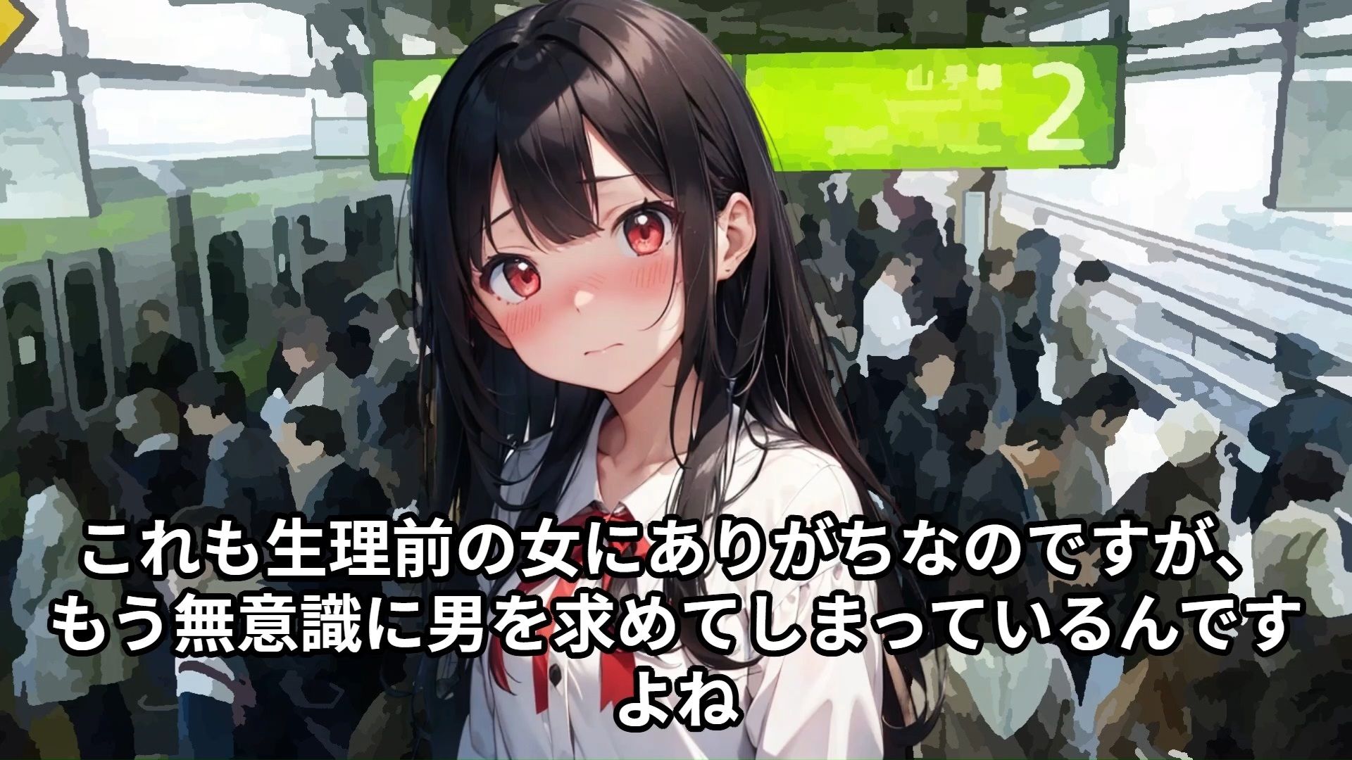 サンプル画像2:【少女痴●体験告白】清楚だけどたまたま生理前で気持ちが高ぶっていた少女が満員電車で痴●たちに狙われてしまった話(少女痴●体験告白) [d_433459]