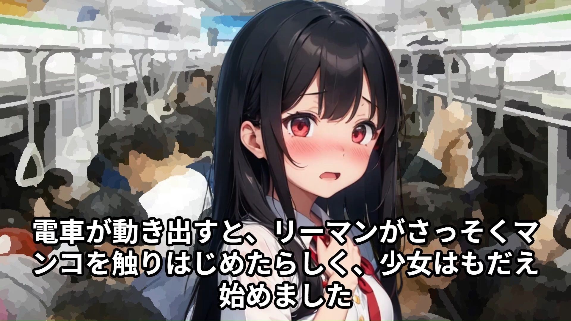 サンプル画像5:【少女痴●体験告白】清楚だけどたまたま生理前で気持ちが高ぶっていた少女が満員電車で痴●たちに狙われてしまった話(少女痴●体験告白) [d_433459]