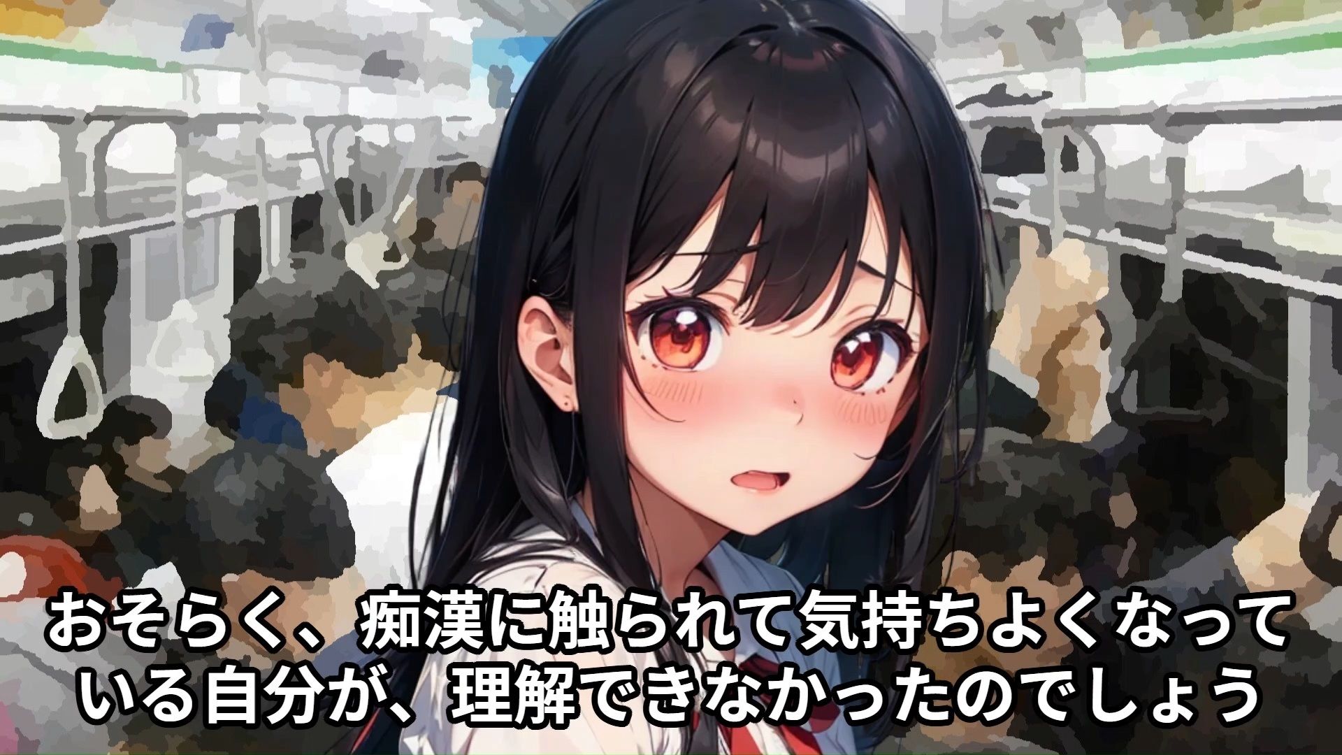 サンプル画像6:【少女痴●体験告白】清楚だけどたまたま生理前で気持ちが高ぶっていた少女が満員電車で痴●たちに狙われてしまった話(少女痴●体験告白) [d_433459]