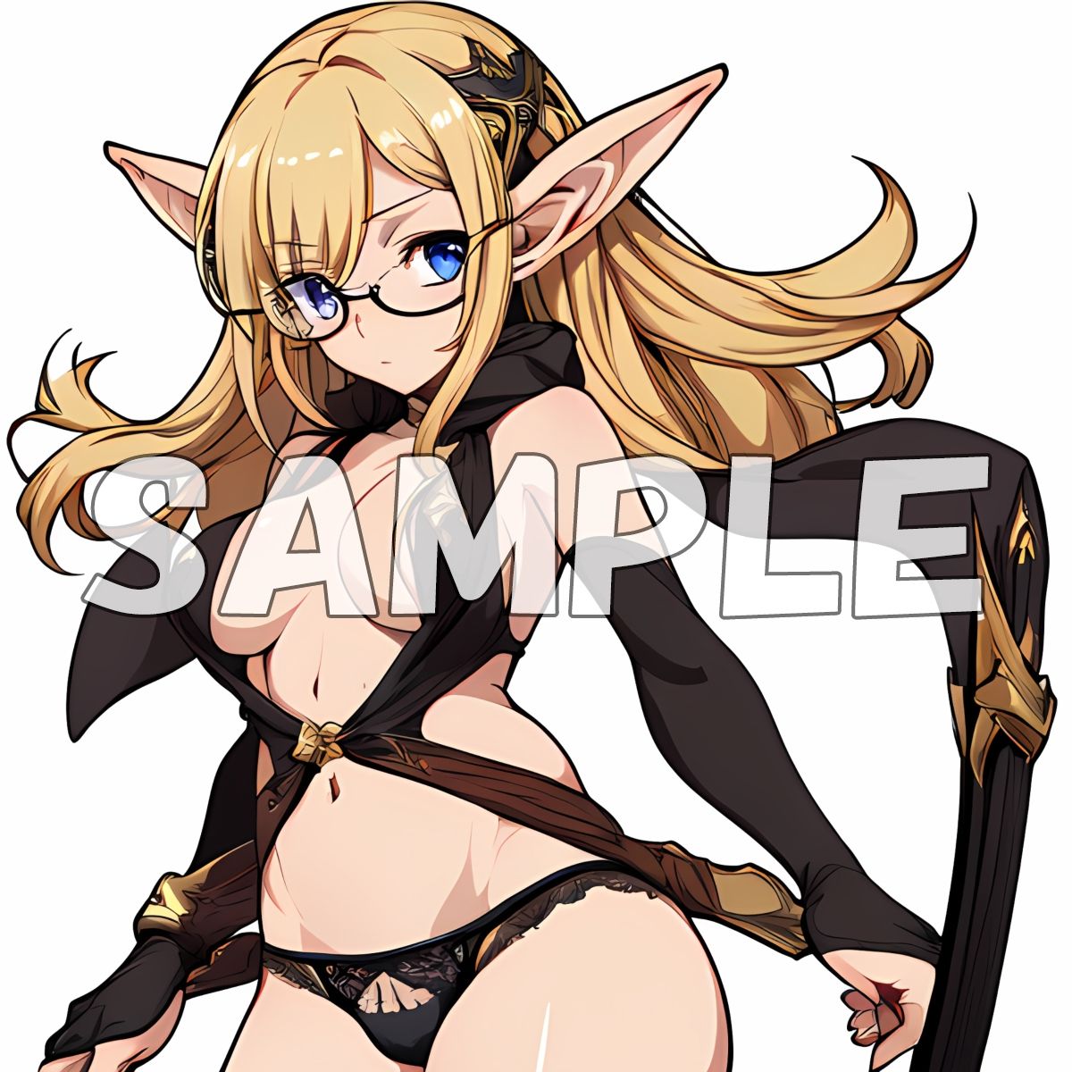 サンプル画像1:きまぐれ眼鏡ッ娘おぱんつ04 人外編 森人種零壱(牡丹桜) [d_433493]