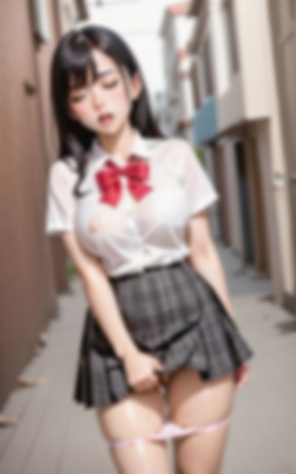 サンプル画像2:街中で発情しちゃった爆乳淫乱制服美女写真集(AIラブリー) [d_433800]