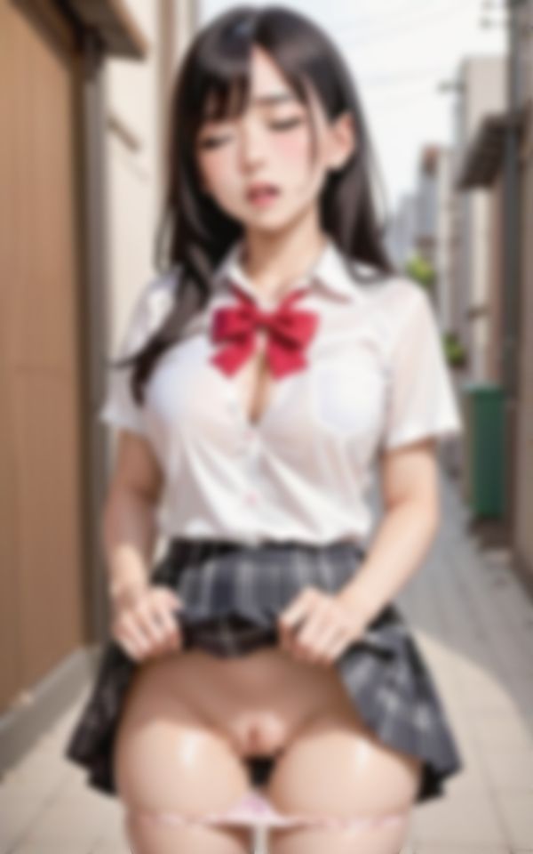 サンプル画像5:街中で発情しちゃった爆乳淫乱制服美女写真集(AIラブリー) [d_433800]