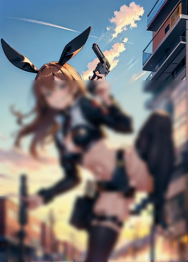 サンプル画像2:取り締まり中のどS警察うさぎ「どM男子はお前か？」(AI博士) [d_434047]