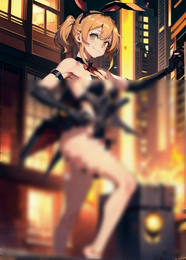 サンプル画像6:取り締まり中のどS警察うさぎ「どM男子はお前か？」(AI博士) [d_434047]