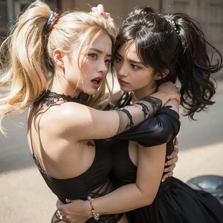 サンプル画像1:女の喧嘩 キャットファイトcatfight AI動画5(CFAIC) [d_434145]