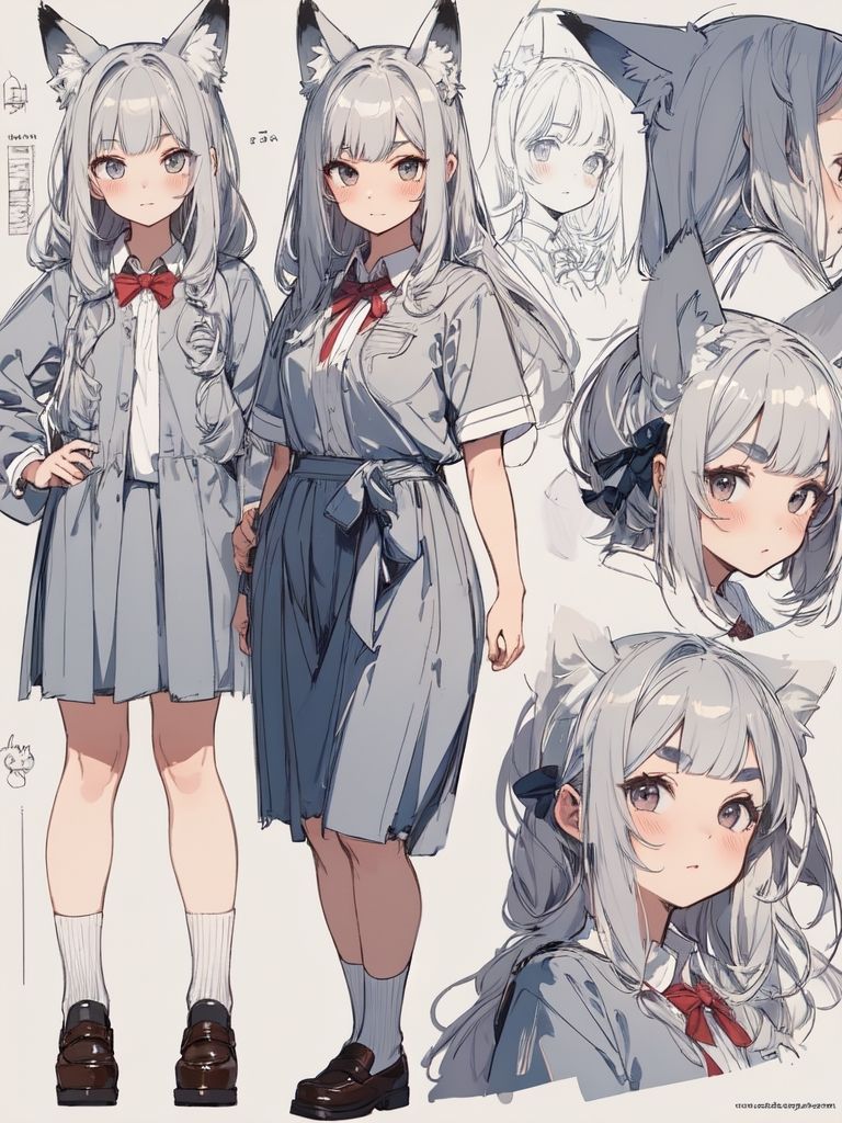 サンプル画像5:キャラクターデザイン画風 AIイラスト集(スカートめくり団) [d_434509]