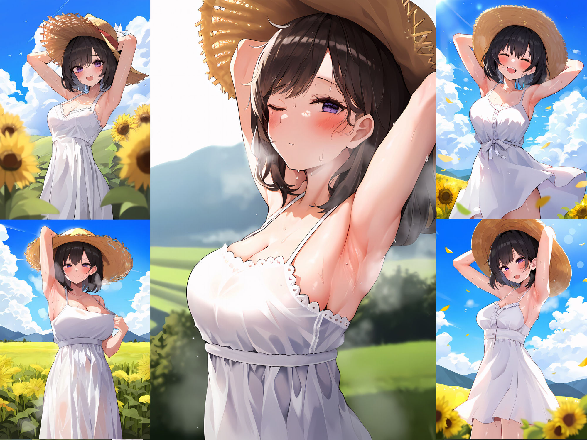 サンプル画像1:夏の汗だく腋見せワンピース少女に大量中出し(senninn) [d_434667]