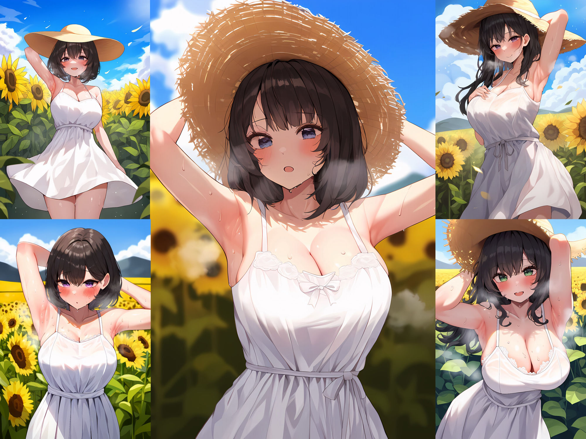 サンプル画像2:夏の汗だく腋見せワンピース少女に大量中出し(senninn) [d_434667]