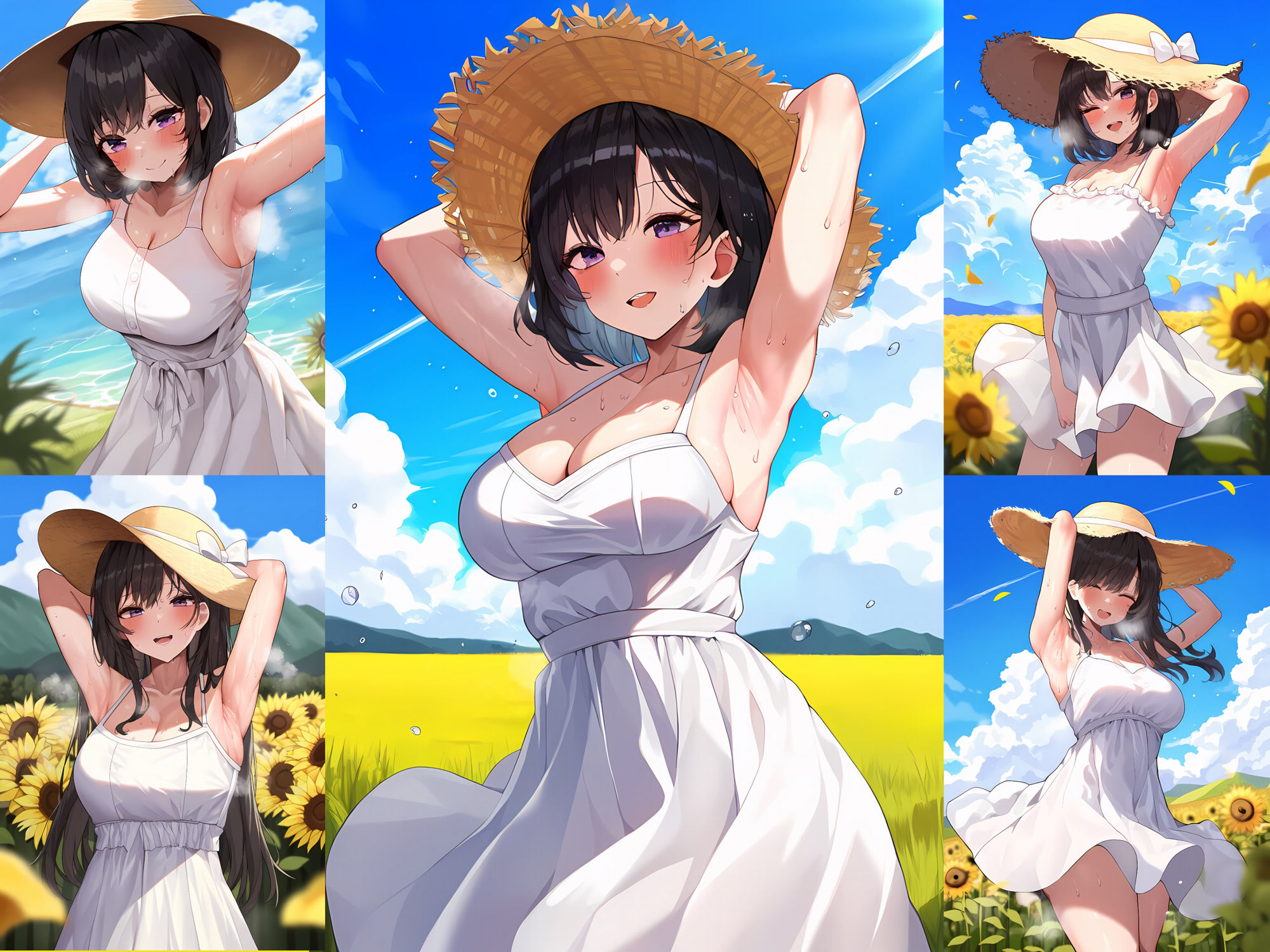 サンプル画像3:夏の汗だく腋見せワンピース少女に大量中出し(senninn) [d_434667]