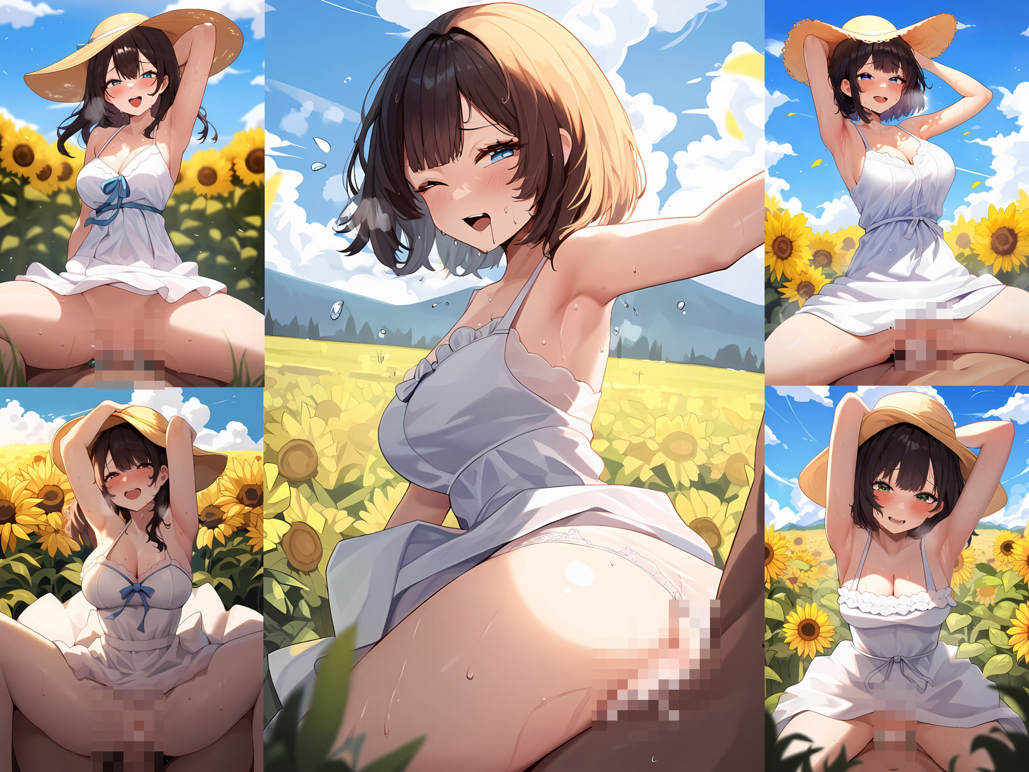 サンプル画像4:夏の汗だく腋見せワンピース少女に大量中出し(senninn) [d_434667]