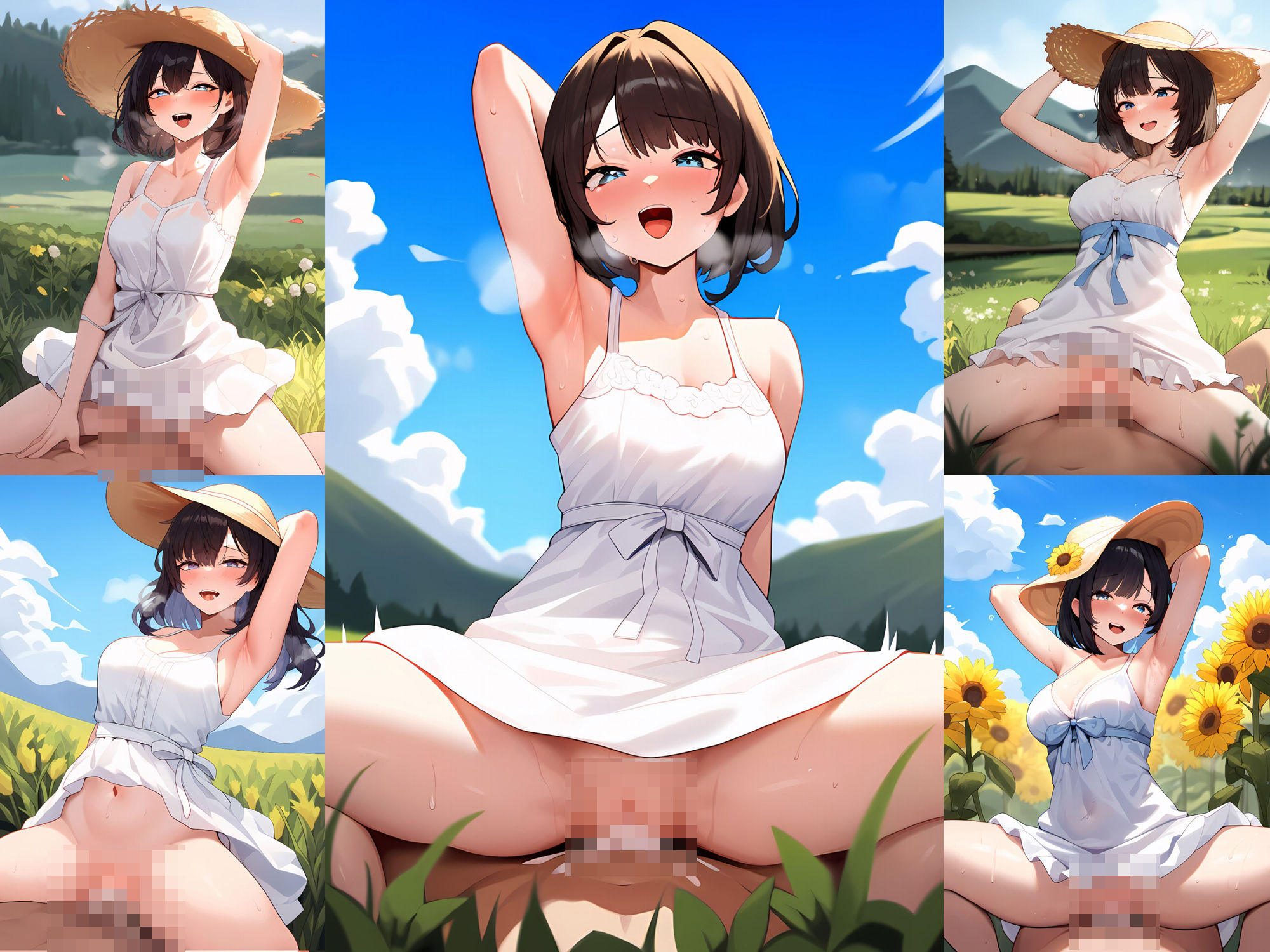 サンプル画像6:夏の汗だく腋見せワンピース少女に大量中出し(senninn) [d_434667]