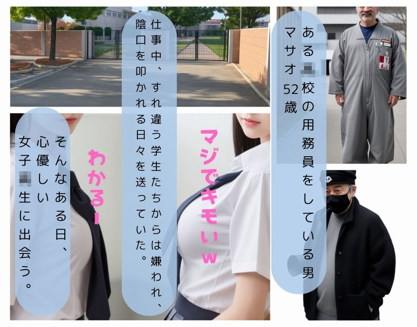 サンプル画像2:透明おじさんに狙われた女子校生(くりきんとん) [d_434674]