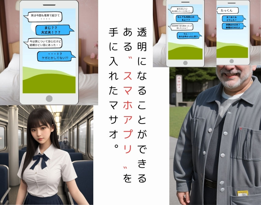 サンプル画像4:透明おじさんに狙われた女子校生(くりきんとん) [d_434674]