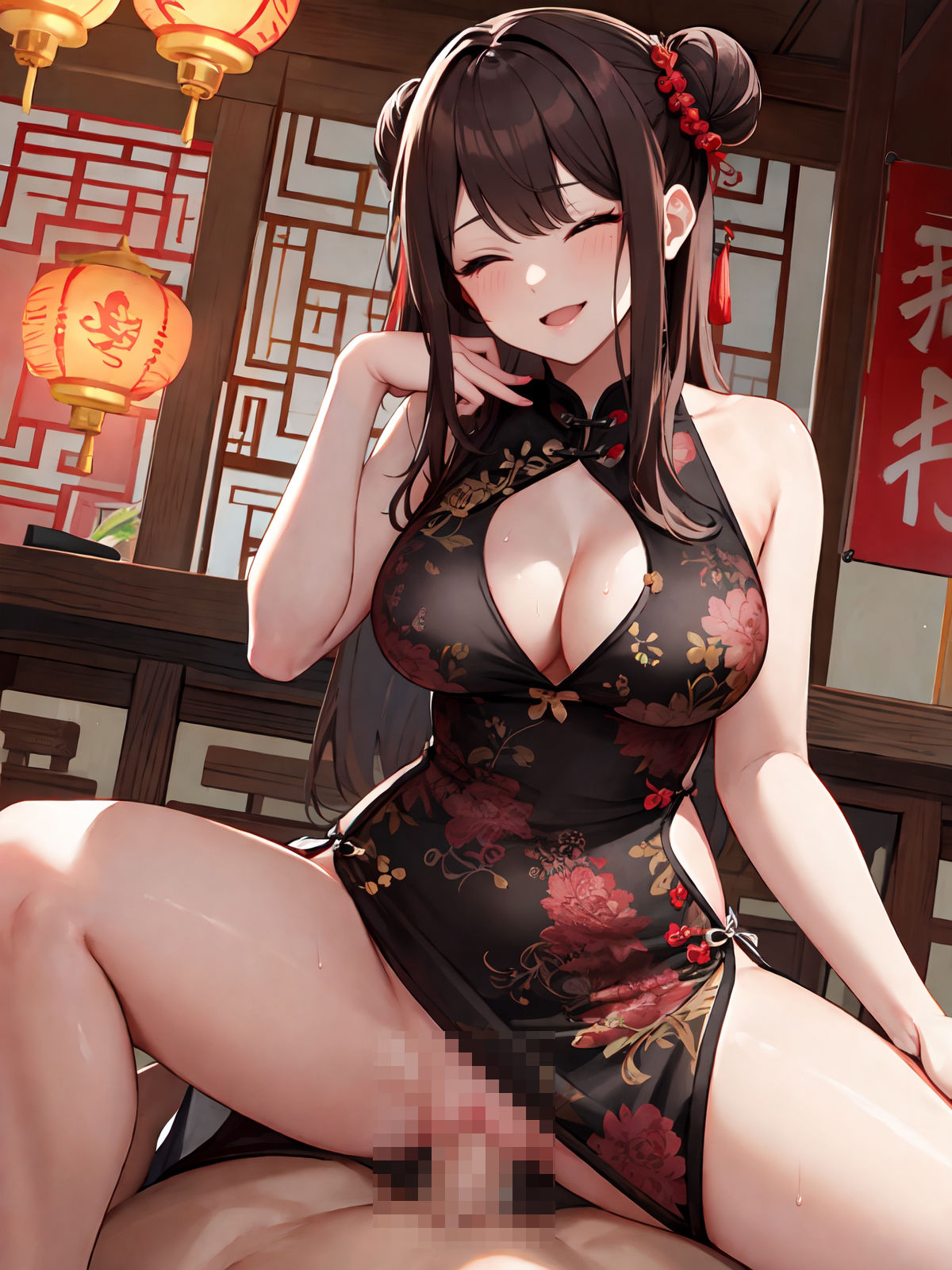 サンプル画像5:笑顔でイーアル♪エッチな巨乳チャイナ娘イラスト集(にゃんはっぴー) [d_434681]