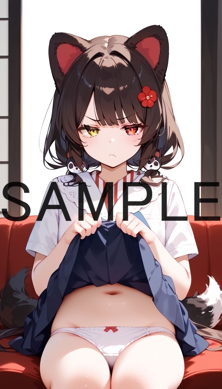 サンプル画像3:不機嫌そうな顔でパンツを見せてもらう【さん〇か】(Rana) [d_434756]