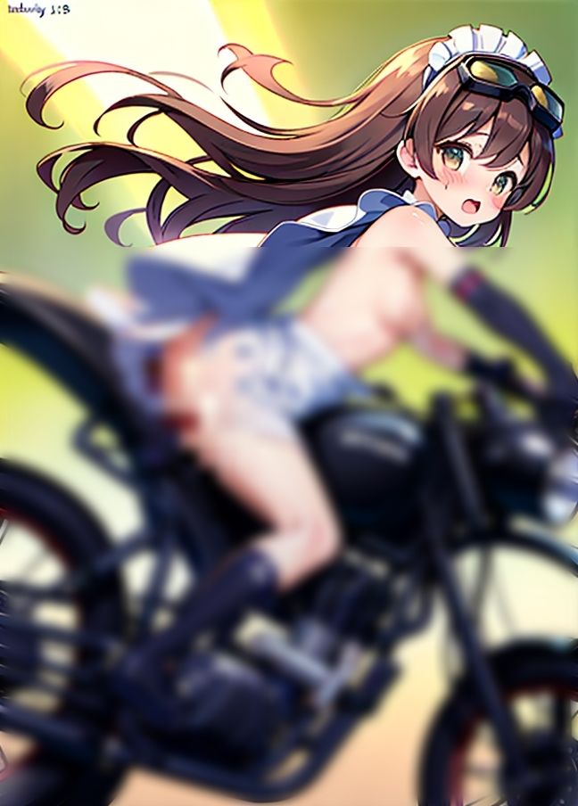 サンプル画像5:ツーリング女子「強風で服が飛ばされちゃった！」(サンタさん) [d_434901]