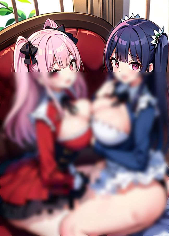 サンプル画像4:双子メイドのお尻2つ！やられる時も双子は一緒！(あっぱれエロ先生) [d_434910]