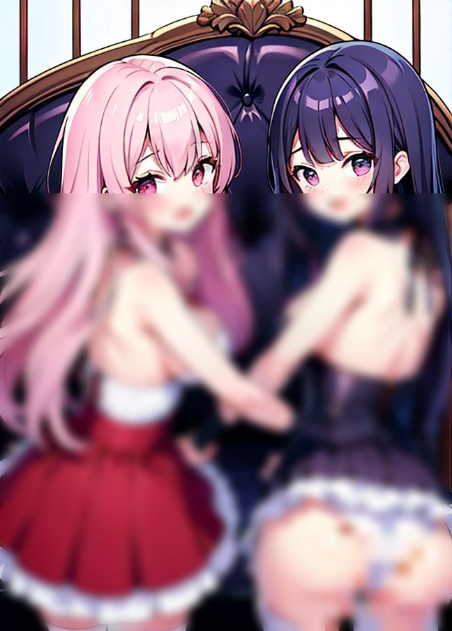 サンプル画像4:2人まとめてバックハメ！仲良しの女友達2人と3Pすることに！(えっちなAIちゃん) [d_434914]