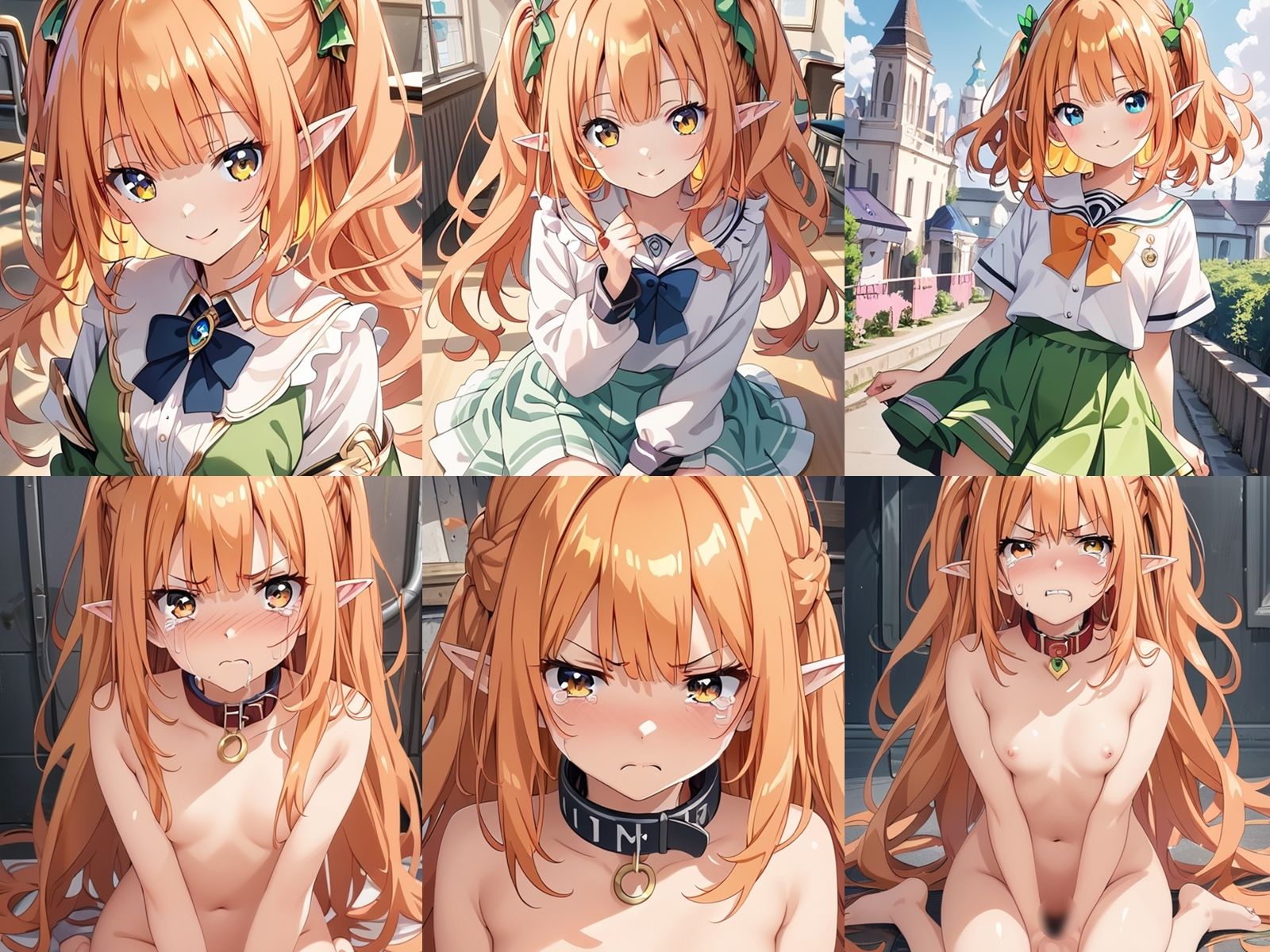 サンプル画像1:オレンジ髪エルフJKを中出しセックスで快楽墜ちさせてアヘ顔ボテ腹にしてみた(アヘアヘ工房) [d_434915]