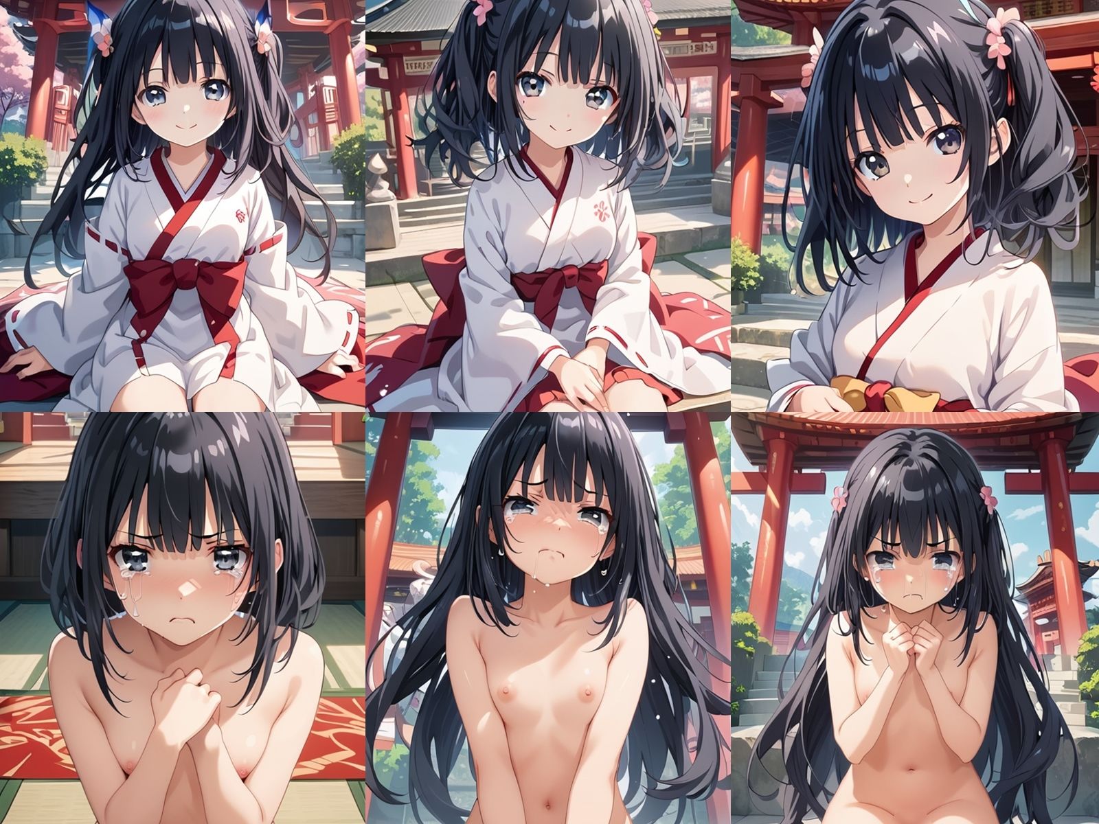 サンプル画像1:黒髪巫女を中出しセックスで快楽墜ちさせてアヘ顔ボテ腹にしてみた(アヘアヘ工房) [d_434919]