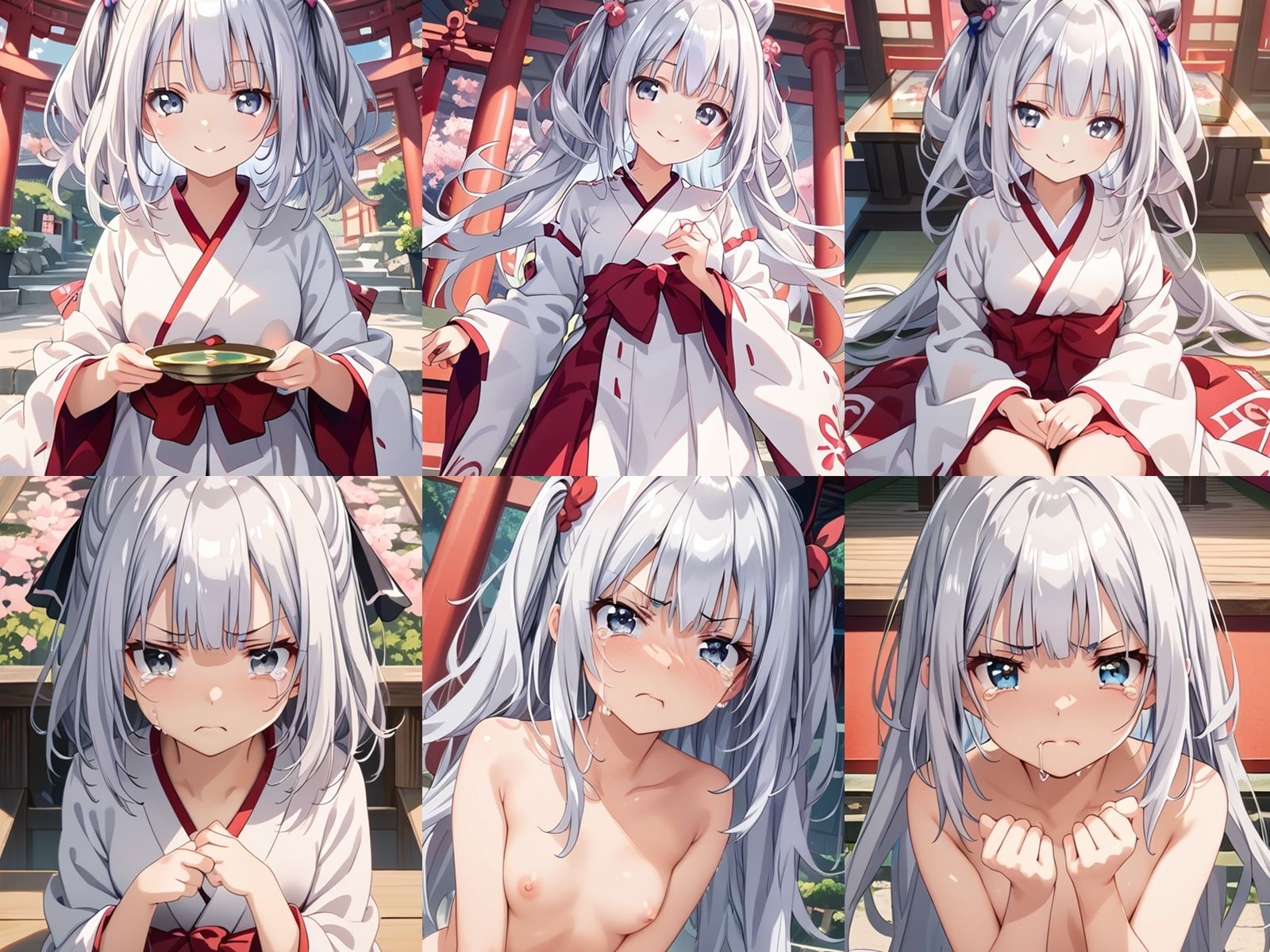 サンプル画像1:銀髪巫女を中出しセックスで快楽墜ちさせてアヘ顔ボテ腹にしてみた(アヘアヘ工房) [d_434925]