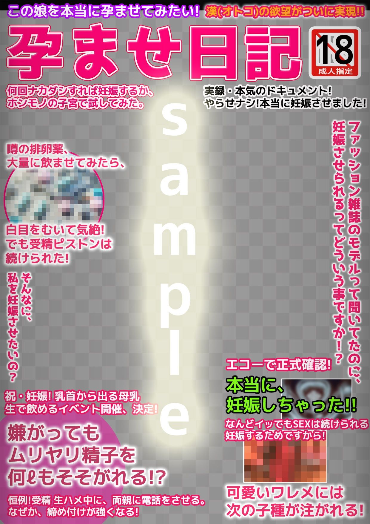 サンプル画像1:エロ本風パケコラ素材〜「孕ませ日記」(いちごマリ凛) [d_435026]