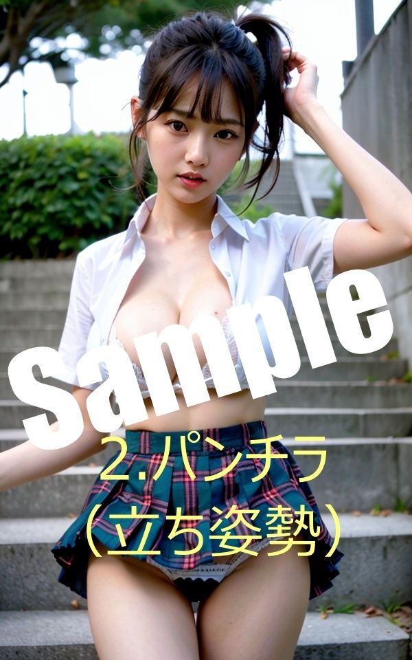 サンプル画像4:露出系・制服撮影会 Vol2.巨乳モデル編(痴女ステンドグラス) [d_435061]