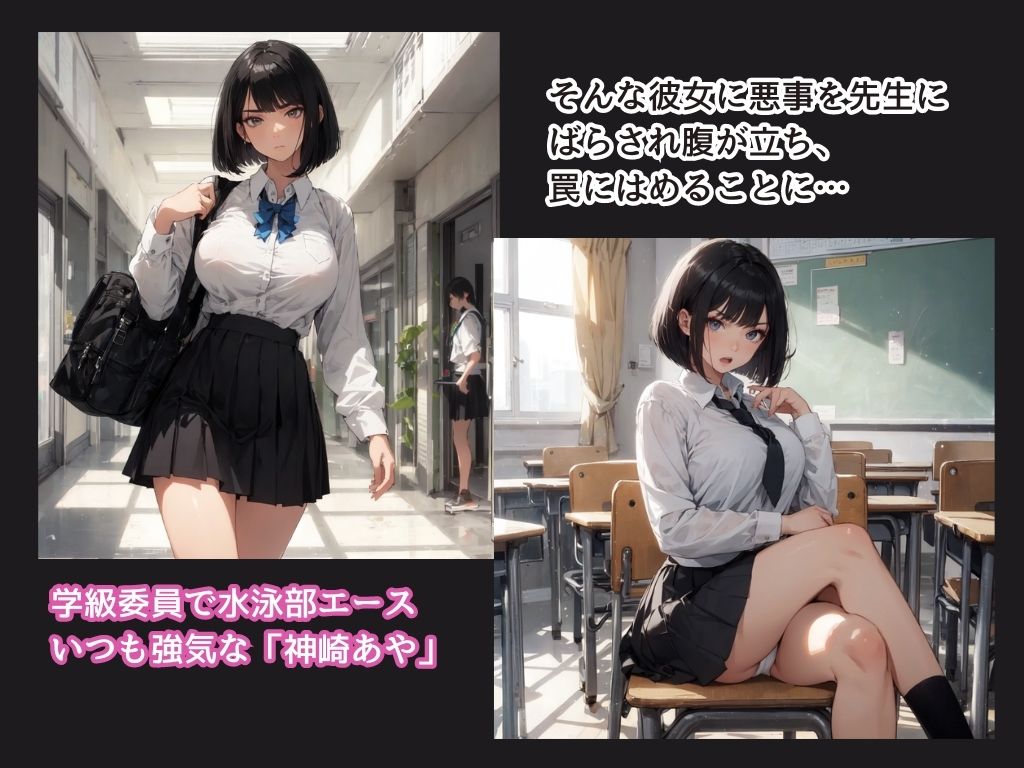 サンプル画像1:いつも強気な学級委員を罠にはめてやりまくる(AI friend) [d_435067]