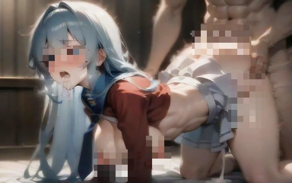 サンプル画像4:制服姿でハメまくりの超絶淫らな美女が、喘ぎながらデカチンをぶち込まれてイキまくり！！(真面目っこ) [d_435112]