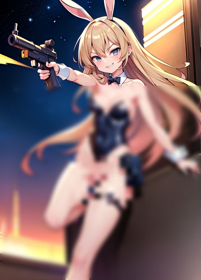 サンプル画像4:拳銃戦士’世界を守るバニーガール戦士’「露出で世界を翻弄させるのよ」(エロの神様) [d_435172]