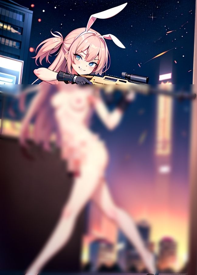 サンプル画像1:ヒットマンうさぎ’街で大暴れ’(ビスケット) [d_435177]