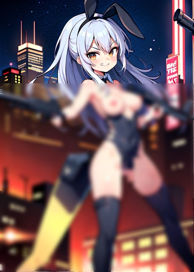 サンプル画像1:ダークヒーロー「逆バニーは暗？？者」(AI博士) [d_435179]