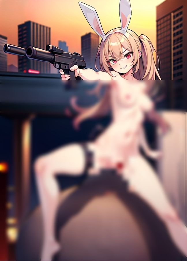 サンプル画像3:ダークヒーロー「逆バニーは暗？？者」(AI博士) [d_435179]