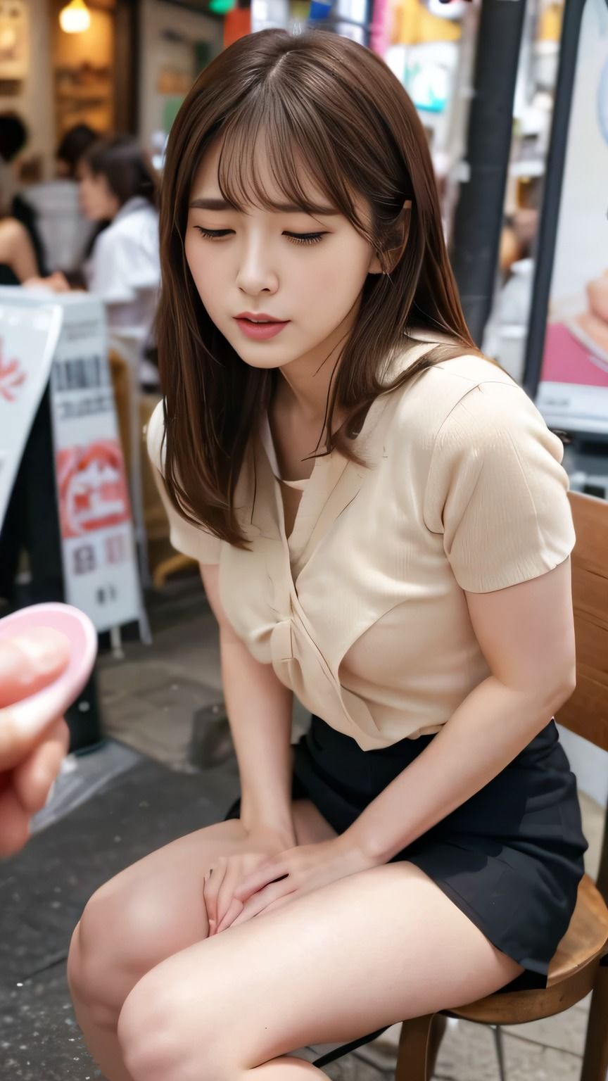 サンプル画像5:【AI美女】お願い止めて…遠隔ローターでいたずら…(松岡和海) [d_435196]