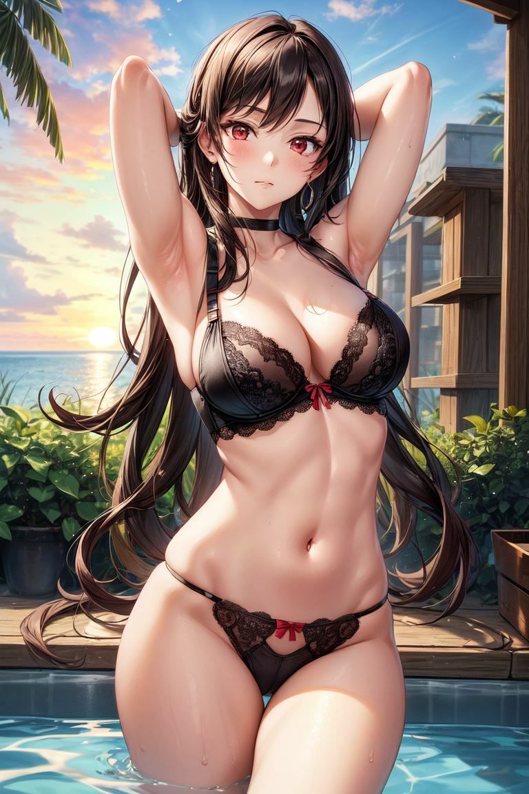 サンプル画像2:ティファさんのビーチボクシング 〜純白ランジェリー・マイクロビキニ・豊乳と豊尻〜(ラブリーパンチ（パロディ）) [d_435241]