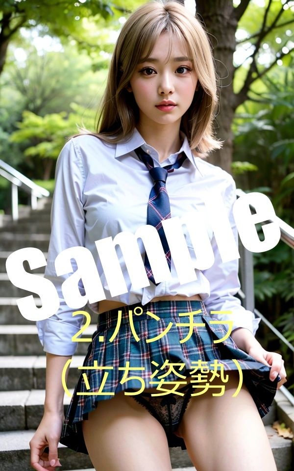 サンプル画像3:露出系・制服撮影会 Vol3.金髪ギャル編(痴女ステンドグラス) [d_435500]