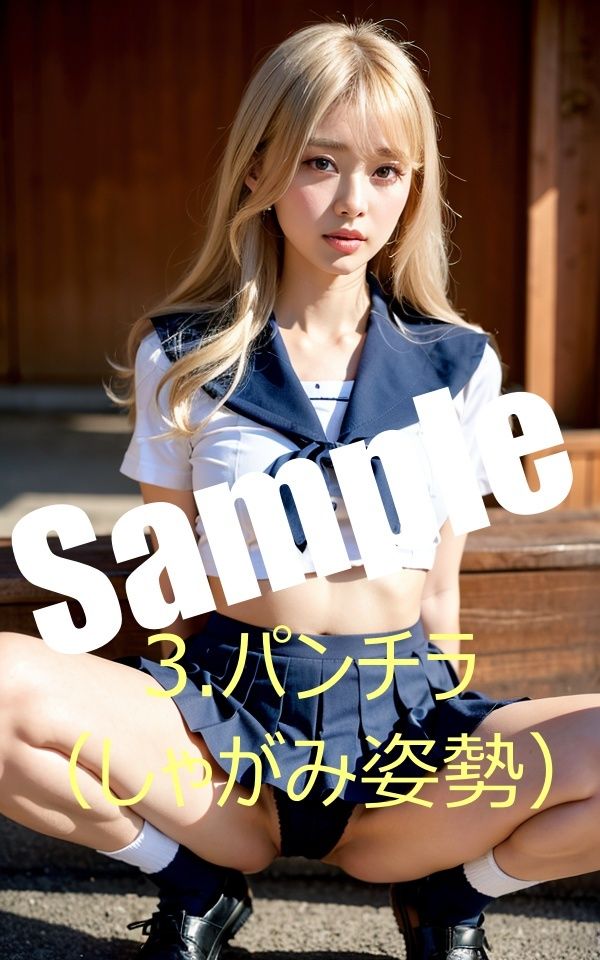 サンプル画像5:露出系・制服撮影会 Vol3.金髪ギャル編(痴女ステンドグラス) [d_435500]