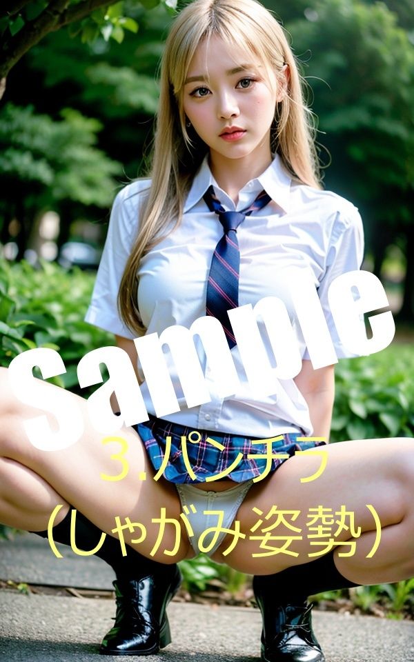 サンプル画像6:露出系・制服撮影会 Vol3.金髪ギャル編(痴女ステンドグラス) [d_435500]